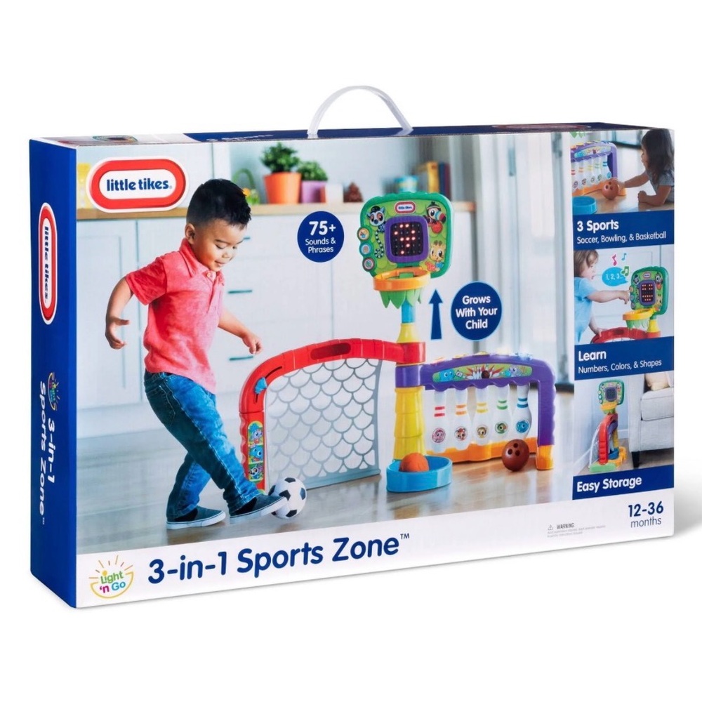 Little Tikes 3 in 1 Sports Zone - Basketball, Soccer Bowling for Toddlers